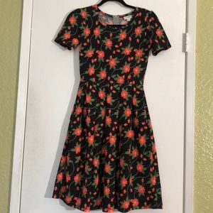 LuLaRoe Amelia Dress - Orange flowers print